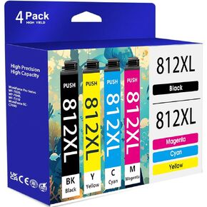 Epson 812 XL Black Ink Cartridge Replacement for WF-7840, WF-7820, WF-7310, EC-C7000