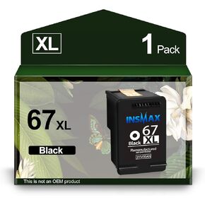 67XL Black Ink Cartridges Replacement for HP 67 67 XL Ink Work for Envy 6000 6055 6055e 6400e 6455e 6458e Deskjet 2742e 2752e 2755e Envy Pro 6455 6458 (1 Black)