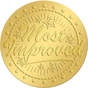 CRASPIRE 2 Inch Gold Embossed Envelope Seals Stickers Most Improved 100pcs Adhesive Embossed Foil Seals Stickers Label for Wedding Invitations Gift Packaging