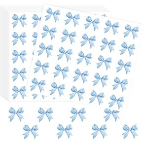 Whaline 500Pcs Pink Bow Sticker Watercolor Bow Tie Seal Sticker Cute Coquette Bowknot Paper Decal Self-Adhesive Label Sticker for Card Envelope Gift Wrapping