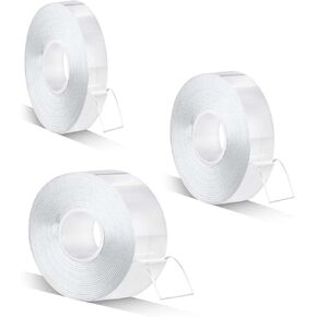 ELANE 3 Rolls Nano Tape Double Sided Heavy Duty,Clear Double Sided Tape Heavy Duty Outdoor,Double Sided Tape Heavy Duty for Wall Hanging（9.85FT/Roll） in Saudi Arabia