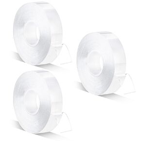 ELANE 3 Rolls Nano Tape Double Sided Heavy Duty,Clear Double Sided Tape Heavy Duty Outdoor,Double Sided Tape Heavy Duty for Wall Hanging（9.85FT/Roll）