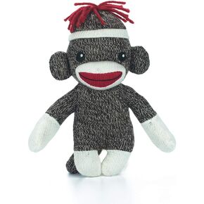 Plushland Original Curioso Brown Sock Monkey, Hand Knitted, Stuffed Animal Toy Gift-for Kids, Babies, Teens, Girls and Boys Baby Doll Present Puppet 6 Inches