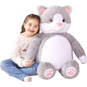 IKASA Giant Scottish Highland Cow Stuffed Animal Plush Toy,Large Big Jumbo Soft Toys,33" Huge Size Cute Fluffy Fat Plushie,Gifts for Kids