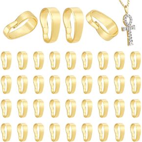 40Pcs Gold Snap Bail Hook Pinch 7mm Pinch Bails Charm Brass Pendant Clasp Connectors Brass Clasps Findings DIY Necklaces Jewelry Making
