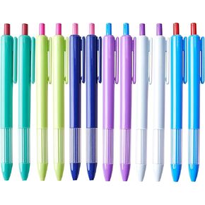 12pcs 1.0mm Black Ink Pens, Smooth Writing Ballpoint & Semi Gel Pens, Soft Silicone Grip Gel Ink Pens, Office School Supplies, Desk Accessories, Personalized Gifts for Men, Dozen Box