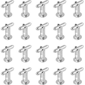 Framendino, 20 Pack Metal Cufflinks Cuff Button Cufflink Blanks Setting for DIY Crafts Jewelry Making