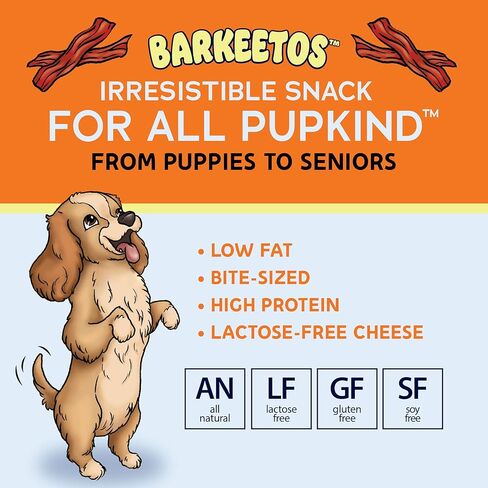 Barkeetos Cheese | Made with Real Himalayan Cheese | Protein Rich - Lactose Free - Gluten Free - Grain Free | USA Made | for All Breeds | 3 oz of Droolicious, Crunchy Goodness in Kuwait
