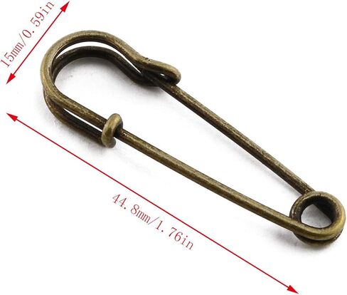 e-outpating 12pcs دبابيس كبيرة أمان دبابيس شديدة التحمل 45 ملم لتنورات بطانية المجوهر in Kuwait