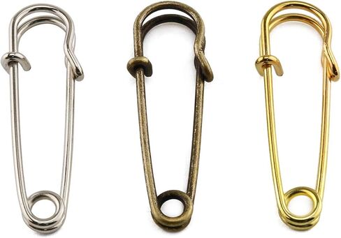 e-outpating 12pcs دبابيس كبيرة أمان دبابيس شديدة التحمل 45 ملم لتنورات بطانية المجوهر in Kuwait