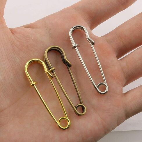 e-outpating 12pcs دبابيس كبيرة أمان دبابيس شديدة التحمل 45 ملم لتنورات بطانية المجوهر in Kuwait