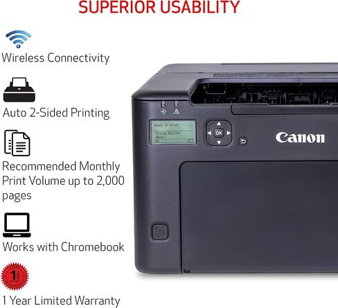 Canon imageCLASS LBP122dw - Monochrome Duplex Wireless Laser Printer, Single Function, Home Office, Mobile Ready, 30 PPM, Black in Kuwait