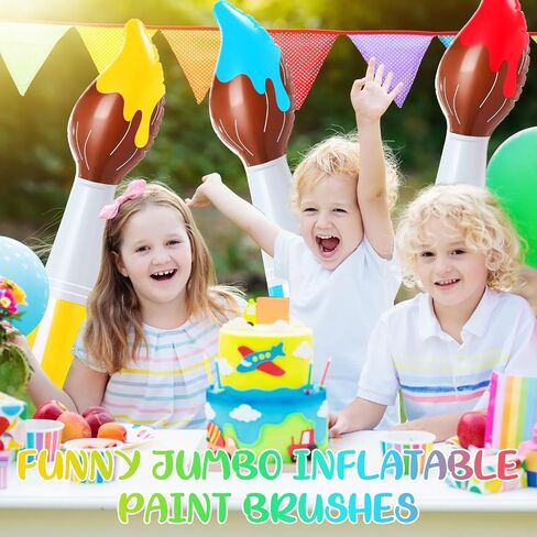 43.3 Inch Giant Inflatable Paint Brushes Large Blow up Colored Paintbrushes Set Art Paint Brushes for Kids Summer Birthday Party Favor Decoration Back to School Classroom, 4 Color in Saudi Arabia