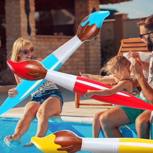43.3 Inch Giant Inflatable Paint Brushes Large Blow up Colored Paintbrushes Set Art Paint Brushes for Kids Summer Birthday Party Favor Decoration Back to School Classroom, 4 Color in Saudi Arabia