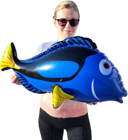 Large Blue Tang Inflatable Fish (3 Blue Tang Fish Set) 26" x 12" x 14". Great Sea Creature Pool Party Inflate Decoration in Saudi Arabia