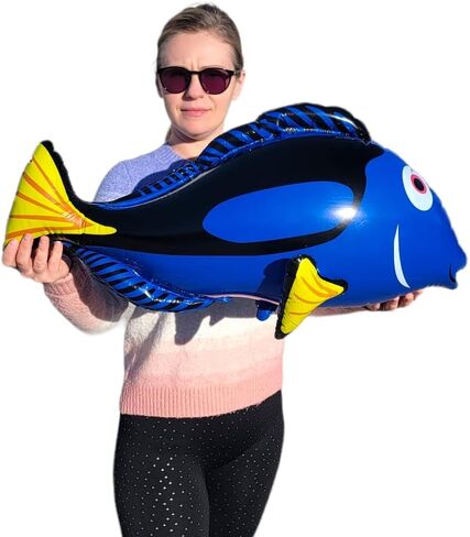 Large Blue Tang Inflatable Fish (3 Blue Tang Fish Set) 26" x 12" x 14". Great Sea Creature Pool Party Inflate Decoration in Saudi Arabia