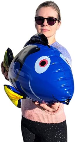 Large Blue Tang Inflatable Fish (3 Blue Tang Fish Set) 26" x 12" x 14". Great Sea Creature Pool Party Inflate Decoration in Saudi Arabia