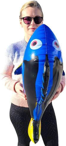 Large Blue Tang Inflatable Fish (3 Blue Tang Fish Set) 26" x 12" x 14". Great Sea Creature Pool Party Inflate Decoration in Saudi Arabia
