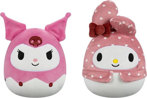 Squishmallows Original Sanrio 8in Kuromi + 8in My Melody with Pink Outfits – Official Jazwares Plush 2-Pack in Saudi Arabia