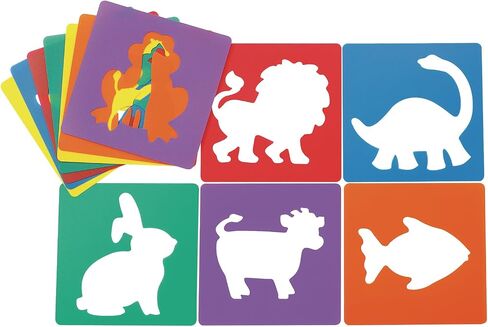 Colorations - EANST Animal Shape Stencils Set of 12 8" Plastic Stencils for Kids Arts and Crafts Material in Kuwait