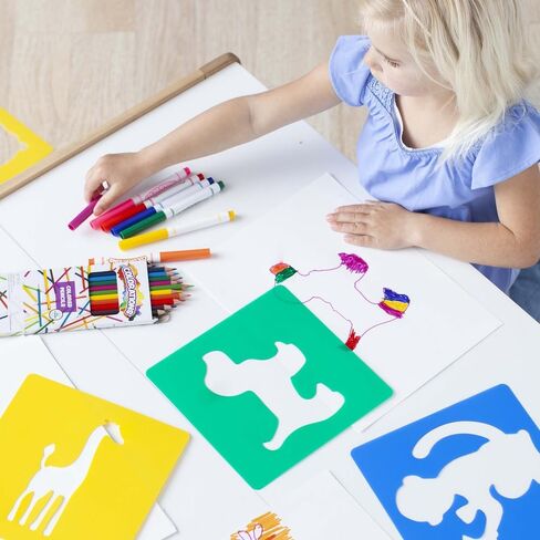 Colorations - EANST Animal Shape Stencils Set of 12 8" Plastic Stencils for Kids Arts and Crafts Material in Kuwait