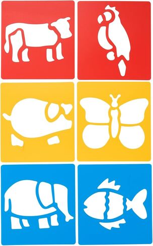 Colorations - EANST Animal Shape Stencils Set of 12 8" Plastic Stencils for Kids Arts and Crafts Material in Kuwait