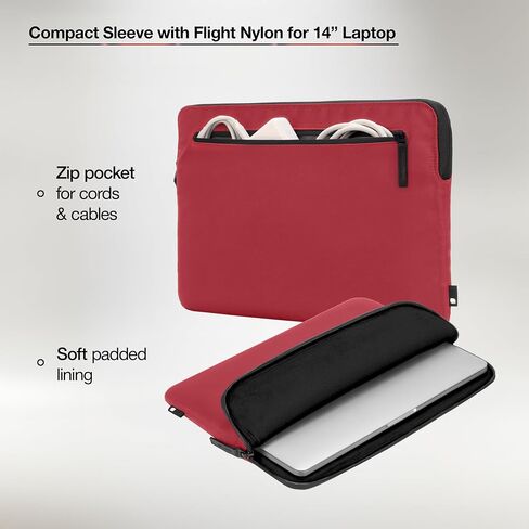Incase Compact Laptop Sleeve with Flight Nylon MacBook/Laptop/iPad/Tablet Sleeve, and Cover, Lightweight, Weather Resistant, with Slip Pocket for Accessories (Aged Pink, 13-Inch) in Kuwait