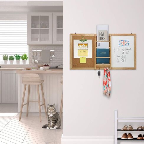 Prosumer's Choice Magnetic Whiteboard & Corkboard Combination, Combo Dry Erase White Board & Cork Board, Message Board with Key and Mail Organizer, Perfect for Office & Home & Kitchen | Bulletin Board in Saudi Arabia