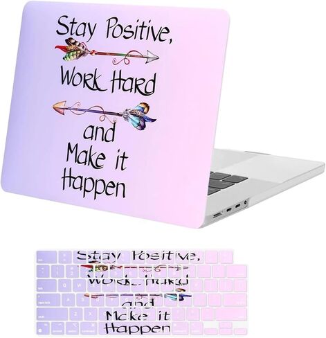 MOSISO Compatible with MacBook Pro 16 inch Case 2025 2024 2023 2022 2021 M4 M3 M2 M1 A3403 A3186 A2991 A2780 A2485 Pro Max Chip, Plastic Gradient Inspiring Words Hard Shell Case&Keyboard Cover, Purple in Kuwait