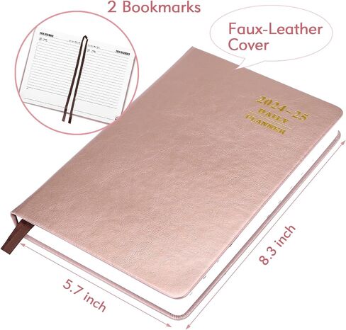 مخطط Kesote Daily Daily Planner 2024-2025 صفحة كاملة يوميًا ، A5 Day Day Day Planner للنساء 12 شهرًا (يوليو 2024 - يونيو 2025) ، 5.7 × 8.3 "أجندة شهرية أسبوعية ، Gold Rose Gold in Kuwait
