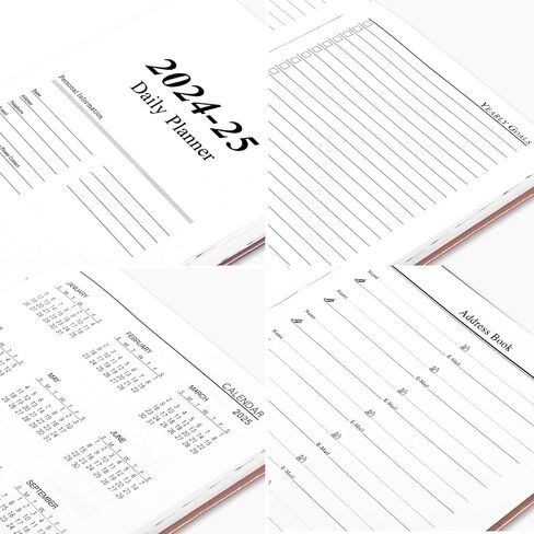 مخطط Kesote Daily Daily Planner 2024-2025 صفحة كاملة يوميًا ، A5 Day Day Day Planner للنساء 12 شهرًا (يوليو 2024 - يونيو 2025) ، 5.7 × 8.3 "أجندة شهرية أسبوعية ، Gold Rose Gold in Kuwait