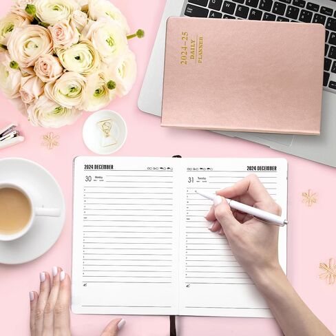 مخطط Kesote Daily Daily Planner 2024-2025 صفحة كاملة يوميًا ، A5 Day Day Day Planner للنساء 12 شهرًا (يوليو 2024 - يونيو 2025) ، 5.7 × 8.3 "أجندة شهرية أسبوعية ، Gold Rose Gold in Kuwait