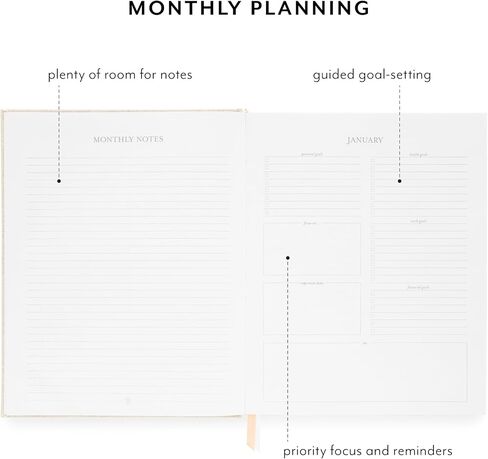 Sugar Paper 2026 Desk Agenda, Weekly and Monthly, January to December, 8.25" x 10.25", Calendar for Women, Fabric Bound Planner, 12 Month, Shoreline Stripe in Saudi Arabia