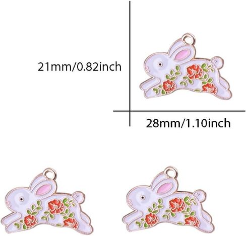 Enamel Animal Charms Pendants 20 Pieces Cute Flower Animal Charms for DIY Earring Necklace Key Chain Bracelet Pendants Accessory in Saudi Arabia