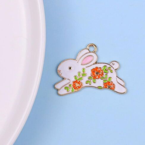 Enamel Animal Charms Pendants 20 Pieces Cute Flower Animal Charms for DIY Earring Necklace Key Chain Bracelet Pendants Accessory in Saudi Arabia