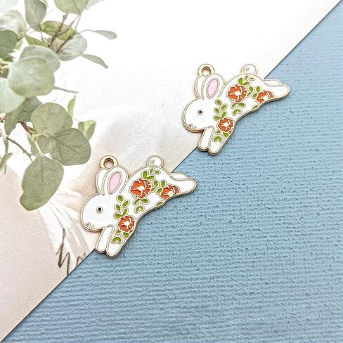 Enamel Animal Charms Pendants 20 Pieces Cute Flower Animal Charms for DIY Earring Necklace Key Chain Bracelet Pendants Accessory in Saudi Arabia