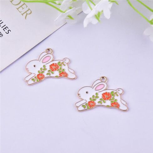 Enamel Animal Charms Pendants 20 Pieces Cute Flower Animal Charms for DIY Earring Necklace Key Chain Bracelet Pendants Accessory in Saudi Arabia