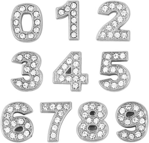 8mm 20pcs كريستال راينستون 0-9 سحر الشريحة الرقمية الرقمية لصنع المجوهرات الحرفية DIY in Kuwait