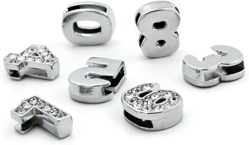 8mm 20pcs كريستال راينستون 0-9 سحر الشريحة الرقمية الرقمية لصنع المجوهرات الحرفية DIY in Kuwait