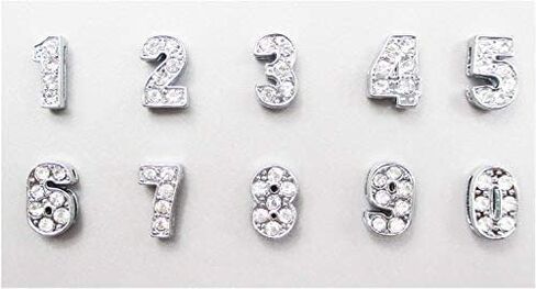 8mm 20pcs كريستال راينستون 0-9 سحر الشريحة الرقمية الرقمية لصنع المجوهرات الحرفية DIY in Kuwait