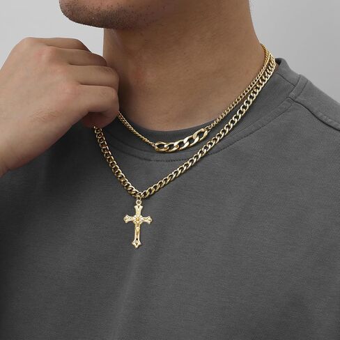 60Pcs/30Sets Rosary Making Kits Supplies Religion Cross and Center Medal Charms Jesus Crucifix Oval Alloy Pendant for Diy Prayer Necklace Catholic Jewelry in Kuwait