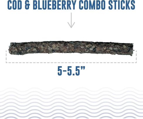Icelandic+ Combo Sticks: Cod & Spinach - 2oz - Dog Treats, Crunchy 2 Ingredient Pet Snacks, Preservative Free, Wild Caught Fish, Slow Baked, Natural in Saudi Arabia