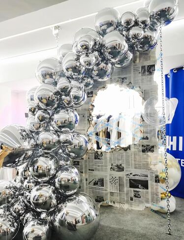 Silver Foil Balloons, 22/18/10 Inch 4D Round Sliver Mylar Balloons, Large Metallic Silver Balloons Different Sizes, Sliver New Years Balloons for New Year Eve Party Supplies 2025 in Kuwait