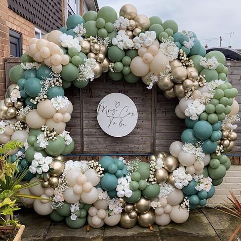 دباني الأزرق الأزرق الأزرق طقم القوس ، 116pcs أخضر أزرق ضباب الأزرق الأزرق البالونات الذهبية الرملية لعيد ميلاد الطفل دش بوهو دش الزفاف الزفاف in Kuwait