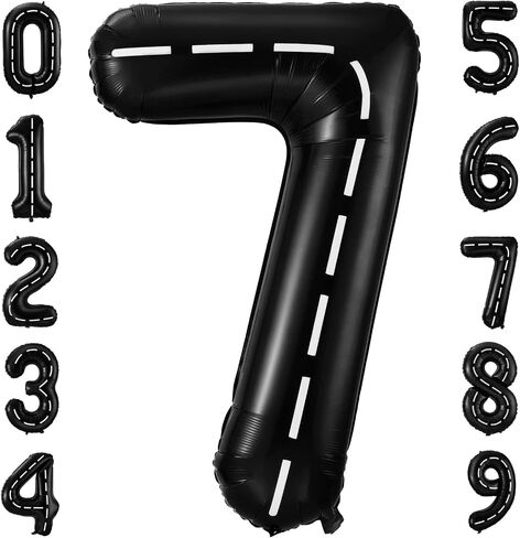 Race Car Number 2 Balloons,40 Inch Racing Car 2 Birthday Balloons Two Fast Balloon Race Track Black 2 Balloon Number for Cars Theme Birthday Party in Saudi Arabia