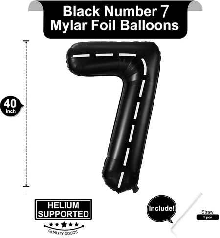 Race Car Number 2 Balloons,40 Inch Racing Car 2 Birthday Balloons Two Fast Balloon Race Track Black 2 Balloon Number for Cars Theme Birthday Party in Saudi Arabia