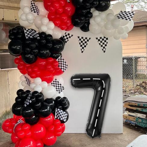Race Car Number 2 Balloons,40 Inch Racing Car 2 Birthday Balloons Two Fast Balloon Race Track Black 2 Balloon Number for Cars Theme Birthday Party in Saudi Arabia