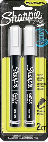 SHARPIE Chalk Marker, Wet Erase Markers, White, 2 Count in Saudi Arabia