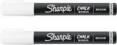 SHARPIE Chalk Marker, Wet Erase Markers, White, 2 Count in Saudi Arabia