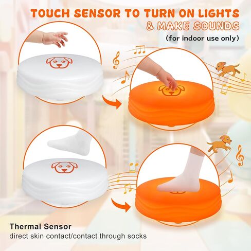 Light Up Music Floor Games, Touch Sensitive Floor Tiles Toddler Toy, Interactive Games for Kids, Musical Toys with Animal Sounds - Yellow (Sheep) in Saudi Arabia